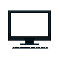 computer monitor and keyboard icon image vector illustration design 