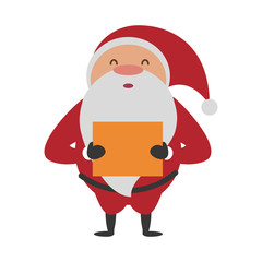 santa claus holding gift christmas related icon image vector illustration design 