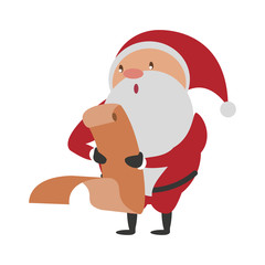 santa claus reading list christmas related icon image vector illustration design 