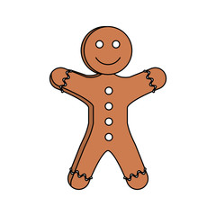 gingerbread man pastry icon image vector illustration design 