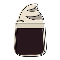 coffee beverage with whipped cream in glass cup icon image vector illustration design 