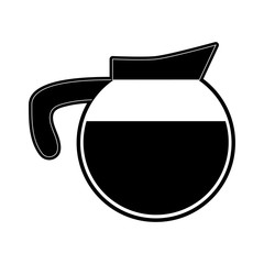 kettle coffee beverage icon image vector illustration design  black and white