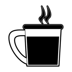 hot cup or mug icon image vector illustration design  black and white