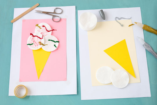 Eis basteln. Bastel- Idee f&uuml;r Kinder.