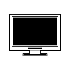 computer monitor con image vector illustration design  black and white
