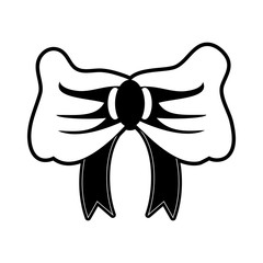 ribbon bow icon image vector illustration design  black and white