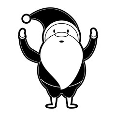 santa claus christmas related icon image vector illustration design  black and white