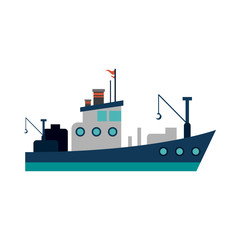 fishing boat icon image vector illustration design 