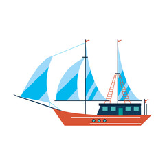 ship with sails icon image vector illustration design 