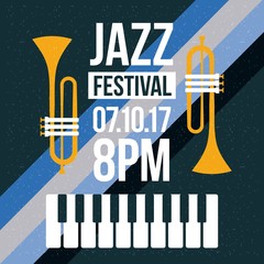 jazz festival music celebration october poster vector illustration