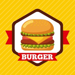 burger icon fast food restaurant menu vector illustration