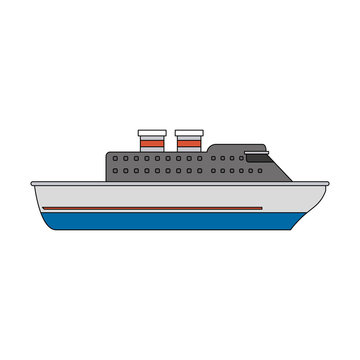 cruise ship sideview icon image vector illustration design 