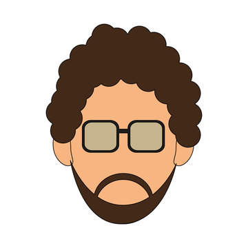 bearded man with glasses avatar icon image vector illustration design 