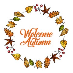 welcome autumn banner nature invitation poster vector illustration
