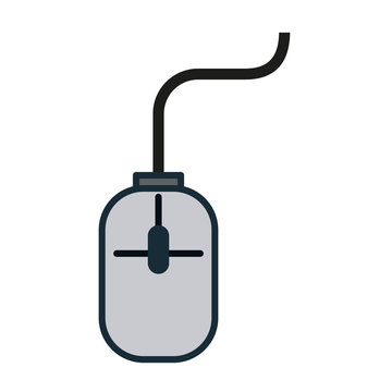 mouse with cord computer vector illustration design