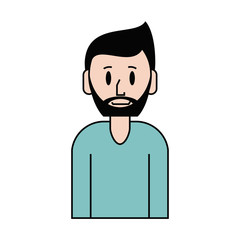 young happy man with beard  icon image vector illustration design 