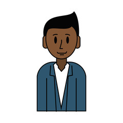 young happy man with dark skin  icon image vector illustration design 