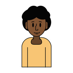 woman dark skin young happy short hair  icon image vector illustration design 