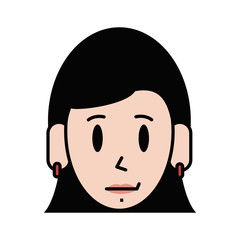 young happy woman with short hair icon image vector illustration design 
