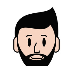 young happy man with beard  icon image vector illustration design 