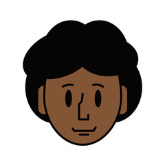 woman dark skin young happy short hair  icon image vector illustration design 