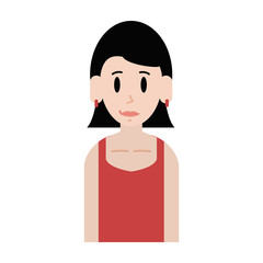 young happy woman with short hairwearing sleeveless top  icon image vector illustration design 