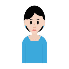 young happy woman with short hair icon image vector illustration design 