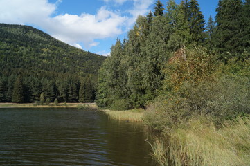 Fototapeta na wymiar Saint Anna lake (lacul Sfanta Ana), Tusnad (Tusnádfürdő), Harghita, Romania 