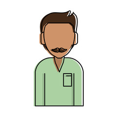 man with mustache avatar icon image vector illustration design 