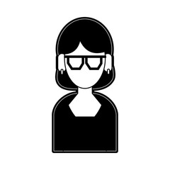 woman wearing glasses avatar portrait icon image vector illustration design 