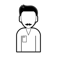 man with mustache avatar icon image vector illustration design 
