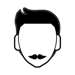 man with mustache avatar head icon image vector illustration design 