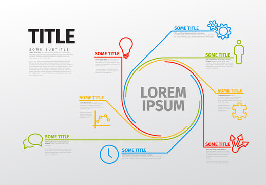 Circular Infographic with Line Graphics Layout 1