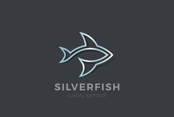 Metal Fish silhouette Logo vector. Seafood Restaurant Store icon