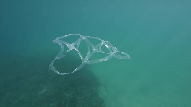 Plastic floats in ocean