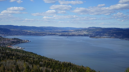 Drammen fjord and city Drammen