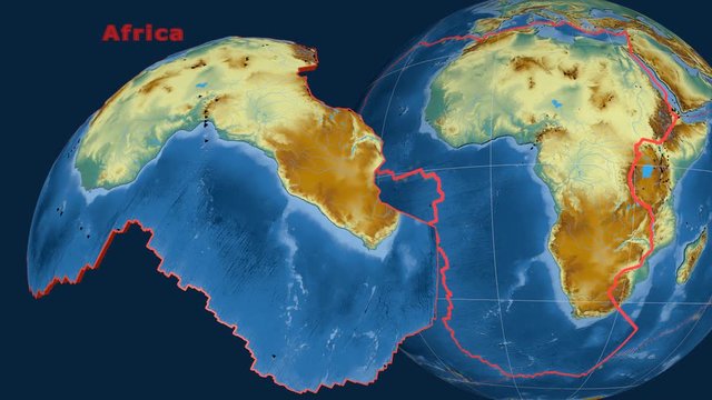 Africa tectonics featured. Relief