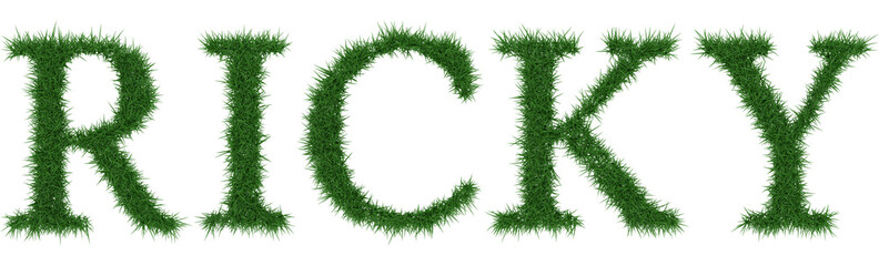 Ricky - 3D rendering fresh Grass letters isolated on whhite background.