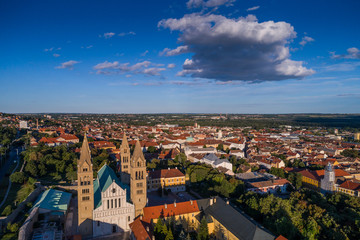 Obraz premium Pecs, Szekesegyhaz. Bird eye view
