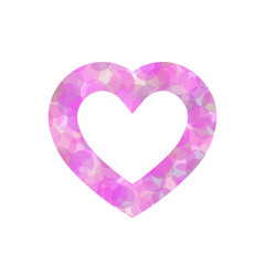 Pink heart outline. Vector illustration of dot mosaic. Symbol of love.