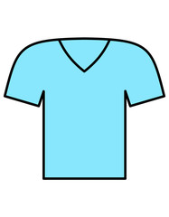 Tシャツ(Vネック、水色)