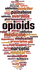Obraz premium Opioids word cloud