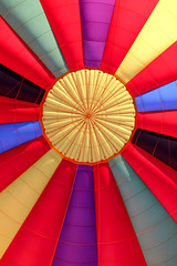 Fototapeta premium Looking up inside a hot air balloon in flight