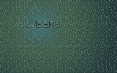 Background green word numbers, vector