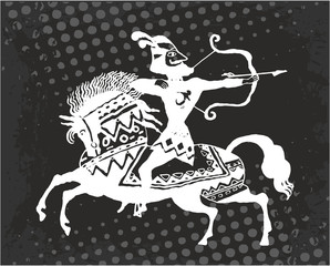 Warrior archer on horseback.