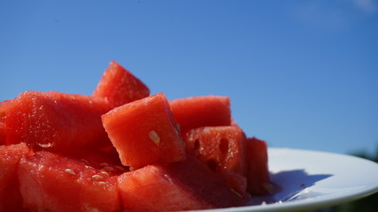 Watermelon Slices on Plate