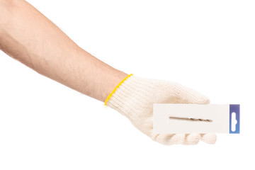 Fototapeta premium drill in a man's hand