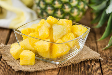 Portion of Pineapple (sliced), selective focus