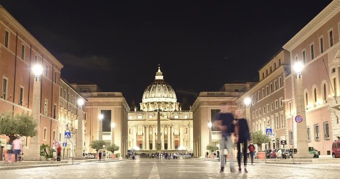 Time lapse video of Saint Peter Basilica in Rome, Italy.