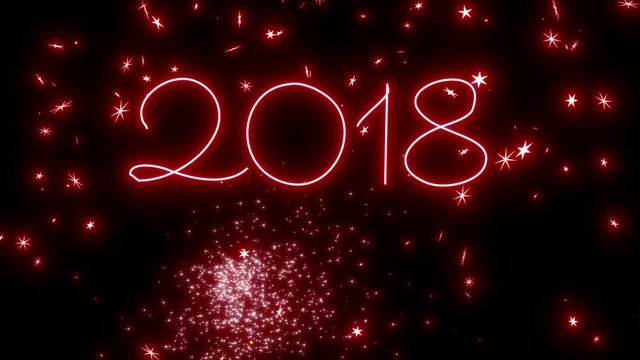 Writing happy new year 2018. 3D rendering, UHD